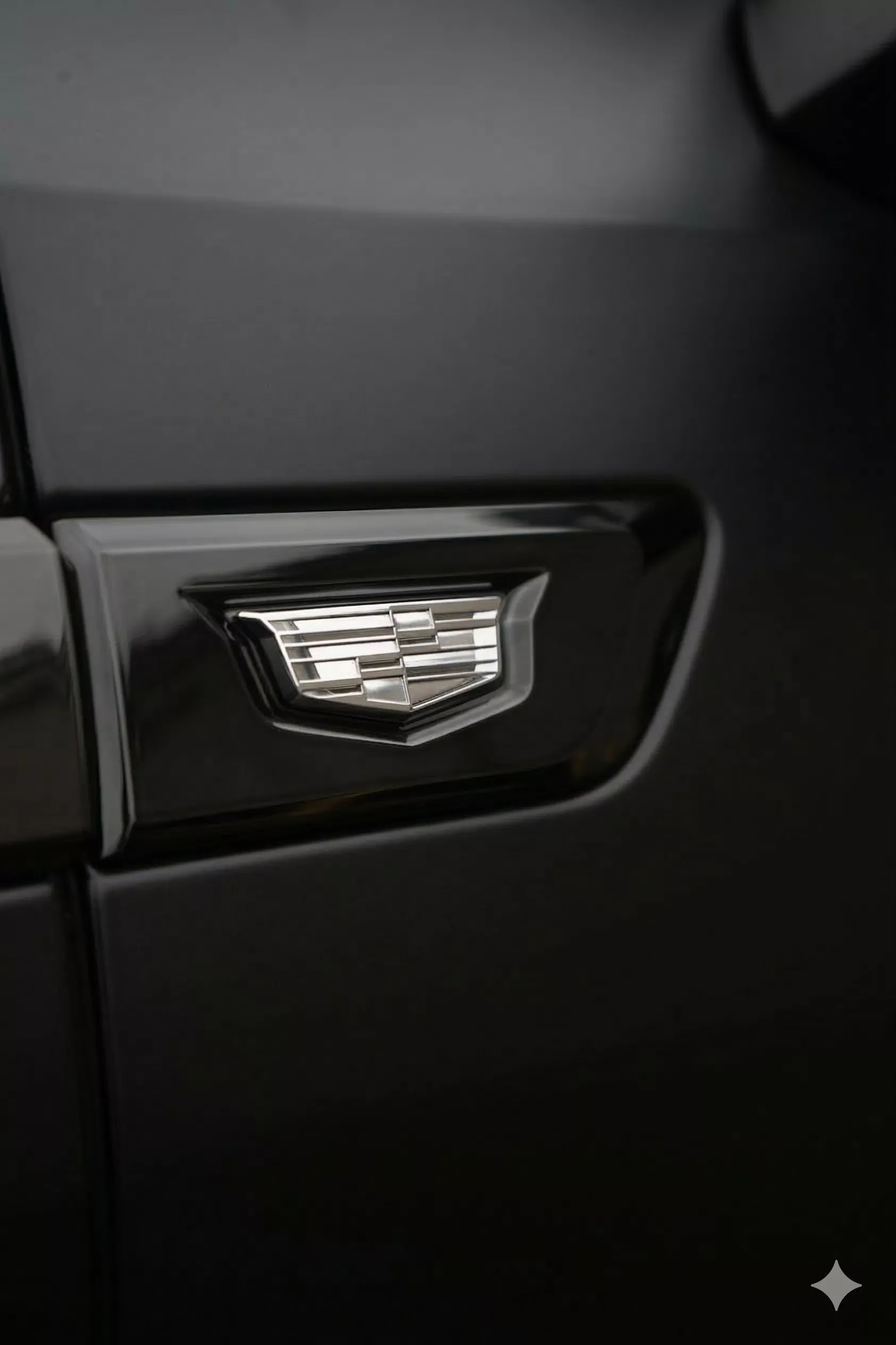 Cadillac Escalade IQ crest emblem close-up
